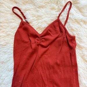 No Boundaries Burnt Orange Ribbed Cami Tank Size Small